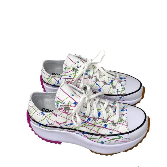 Converse Run Star Hiker OX White Magenta Platform Canvas Women's 571873C - Picture 2 of 9